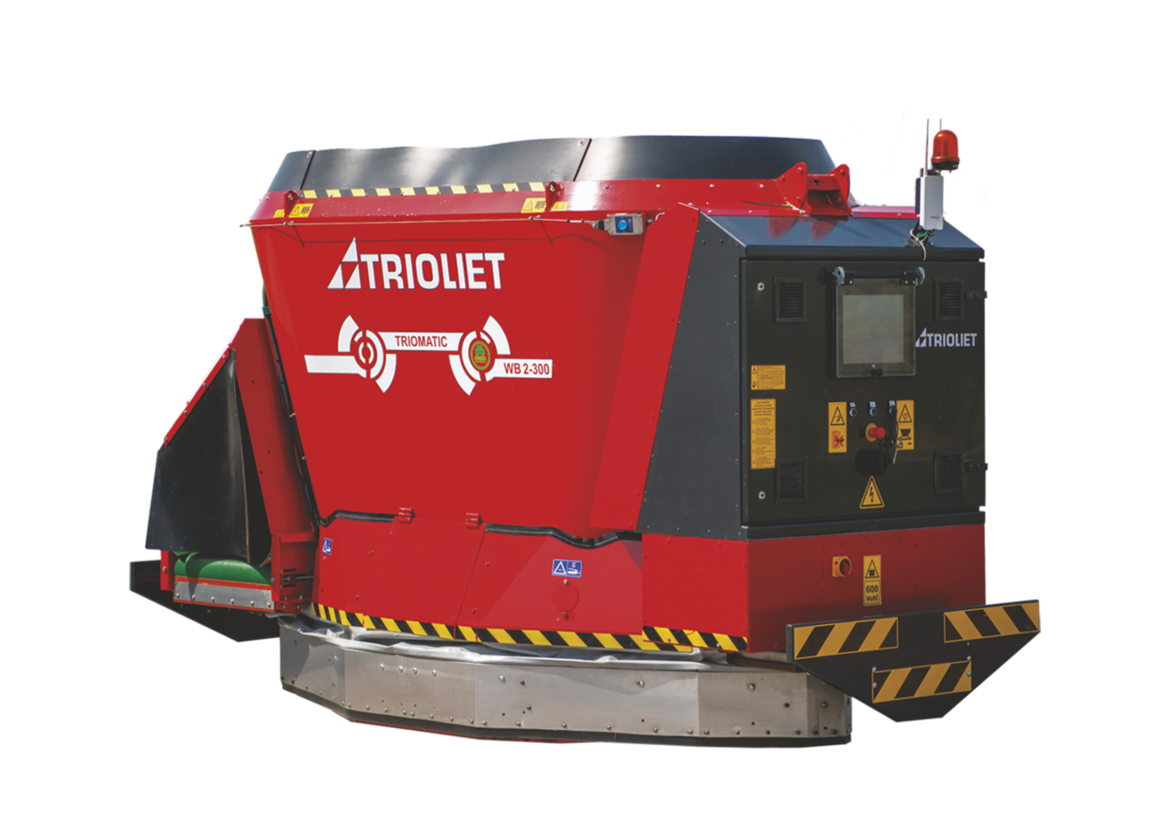 The-Triomatic-battery-powered-feeding-robot-travels-on-wheels